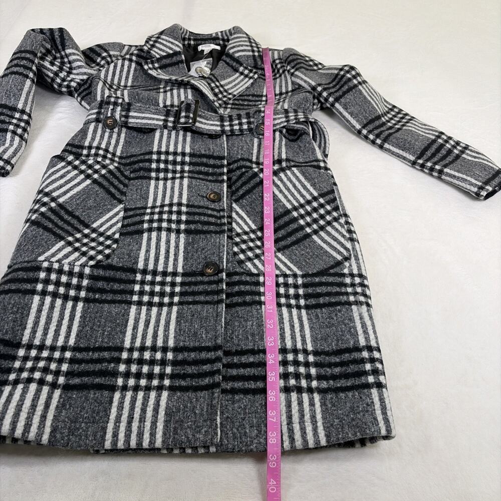 NWT Motherhood Maternity Women's Pea Coat Black & White Plaid Size Small Chrty - Picture 10 of 16